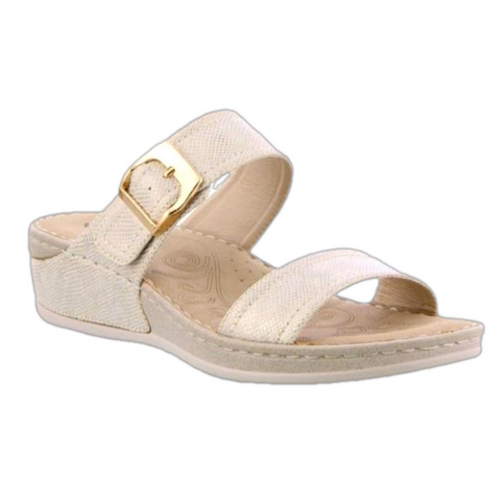 Patrizia Kinari Gold Slip On Wedges/Sandals Women’s Size 6